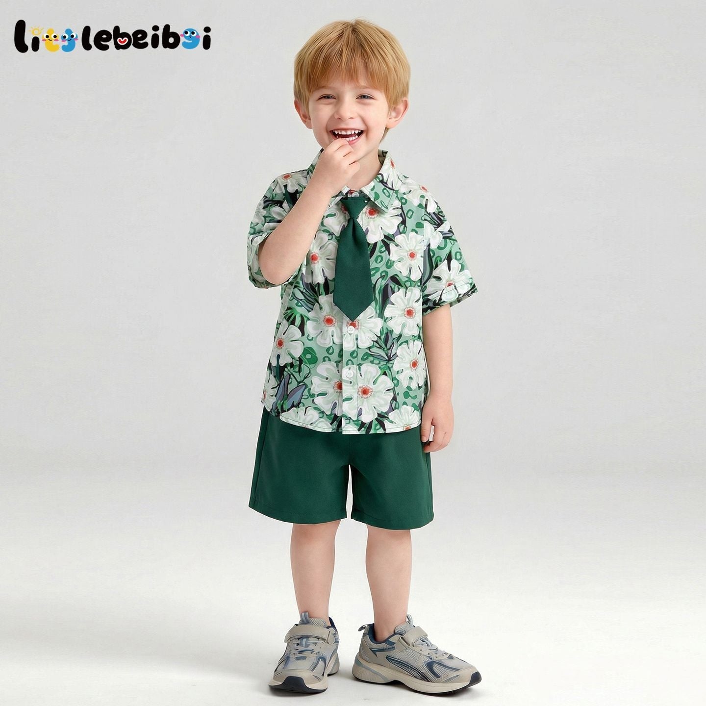 花柄 プリント トップス+ショートパンツ セットアップ n-185