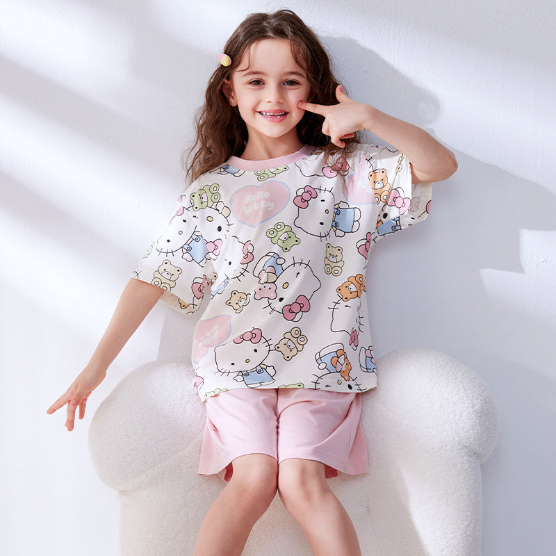 通気 ルームウェア 吸汗速乾 総柄 夏用 Tシャツ+ショーツ セットアップ n-245