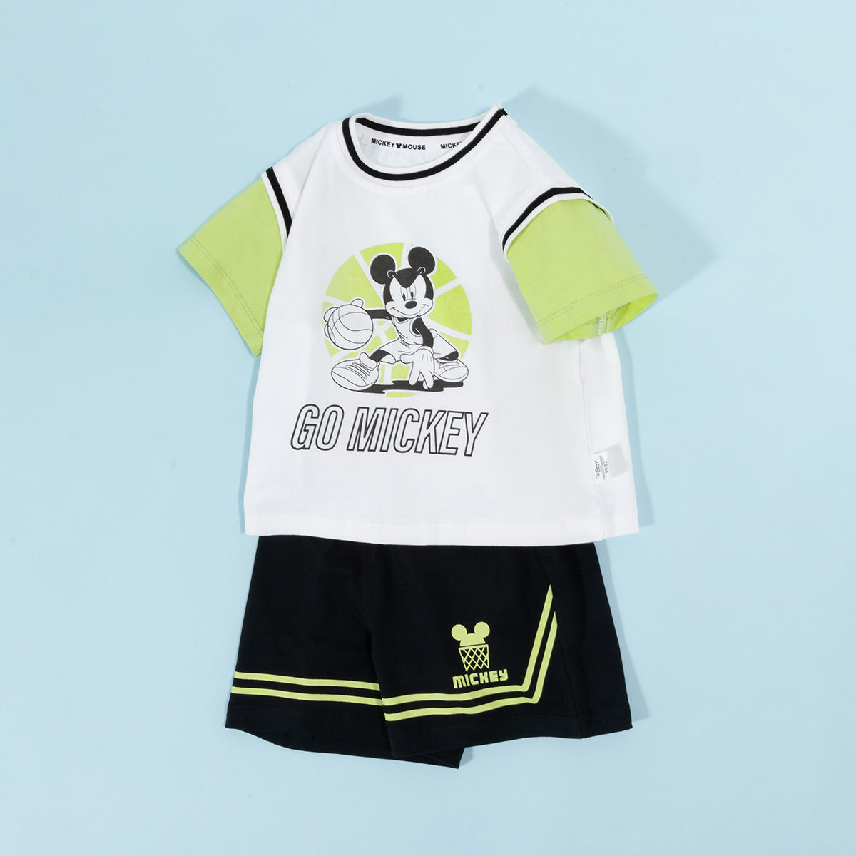上質綿素材 夏冷感通気 Tシャツ+ショーツ セットアップ n-295