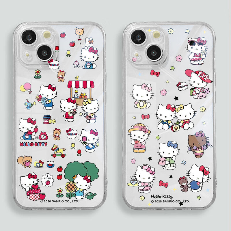 iPhone機種に対応 総柄 薄型軽量 透明 スマホケース C-80122