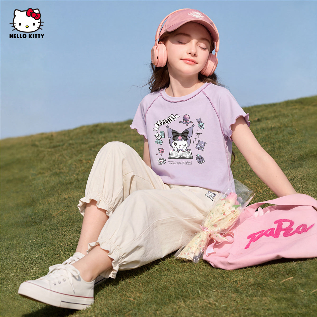 動きやすい 夏用 フリル袖 Tシャツ+ワイドパンツ セットアップ n-314