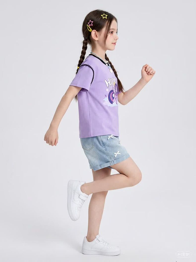 配色 プリント トップス+ショートパンツ セットアップ n-189