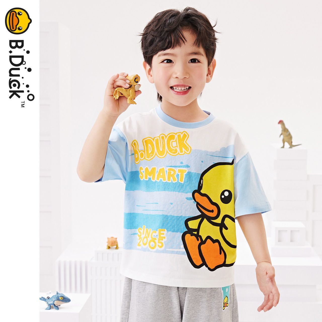 男女兼用 キッズ 夏 丸首 ボーダー Tシャツ n-145