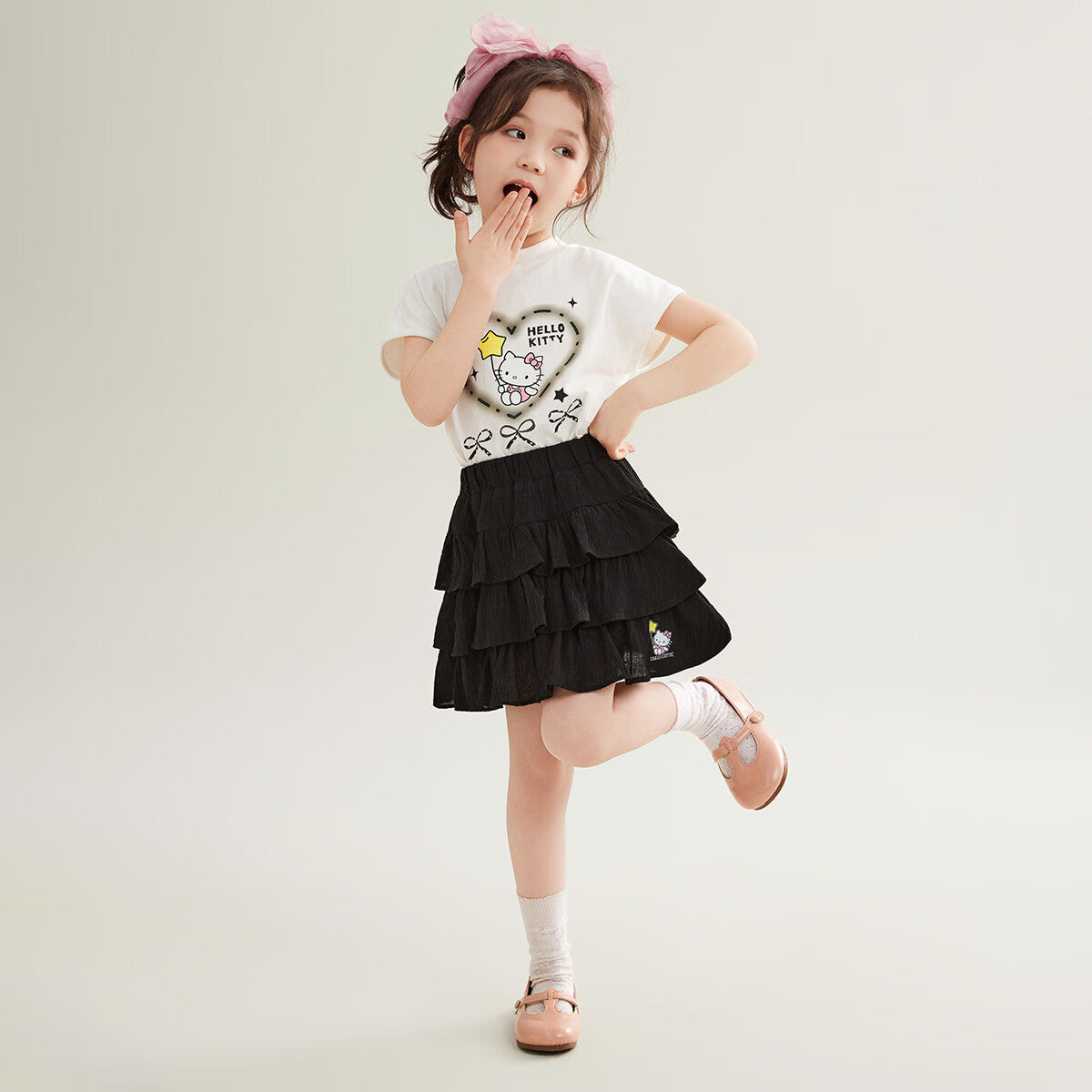 可愛い プリント トップス+スカート セットアップ n-195