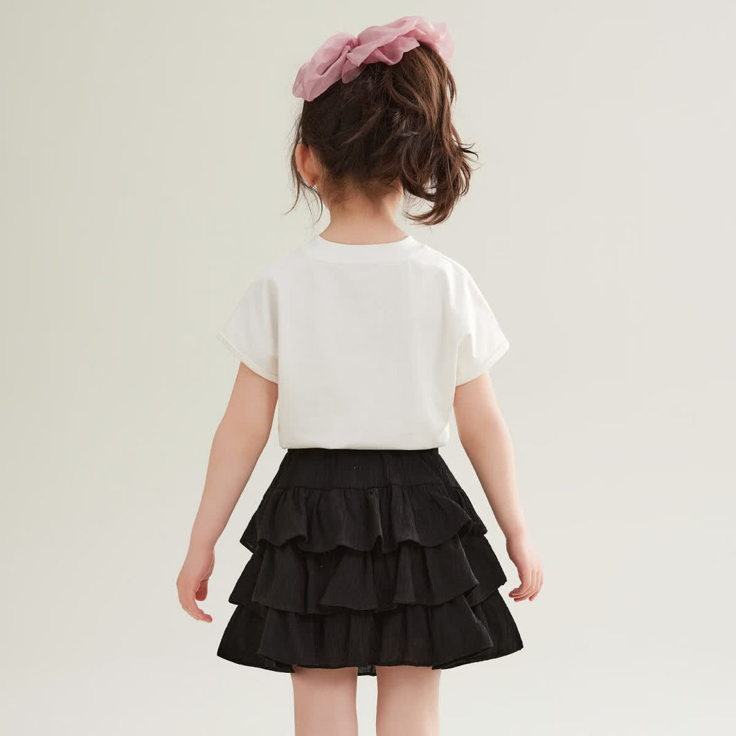 可愛い プリント トップス+スカート セットアップ n-195