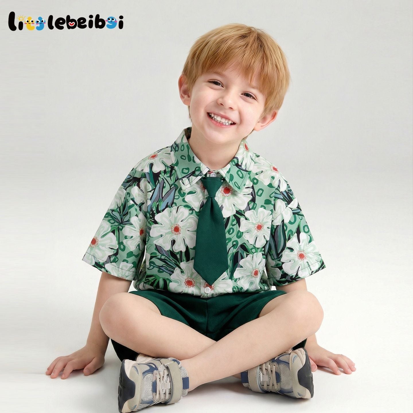 花柄 プリント トップス+ショートパンツ セットアップ n-185
