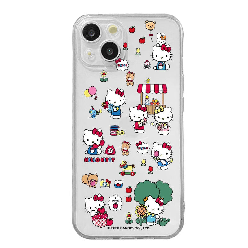 iPhone機種に対応 総柄 薄型軽量 透明 スマホケース C-80122
