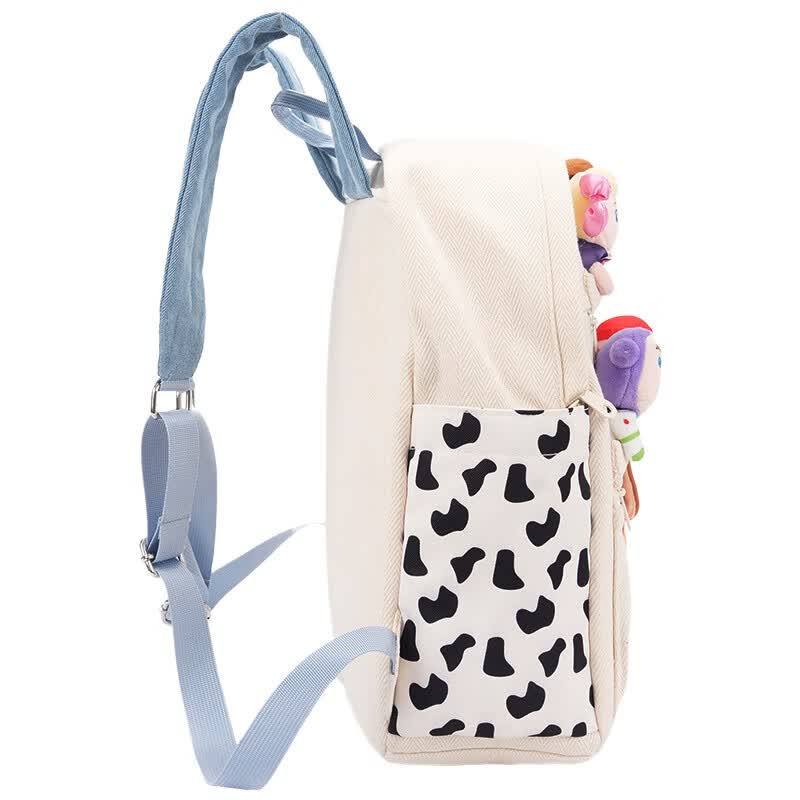ぬいぐるみ 切り替え 刺繍 大容量 ショルダーバッグ リュック C-173