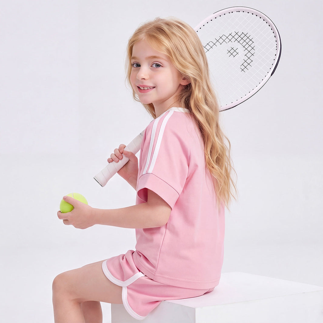 ふわふわ肌触り 配色 スポーツ 通気 快適 トップス+パンツ セットアップ n-350