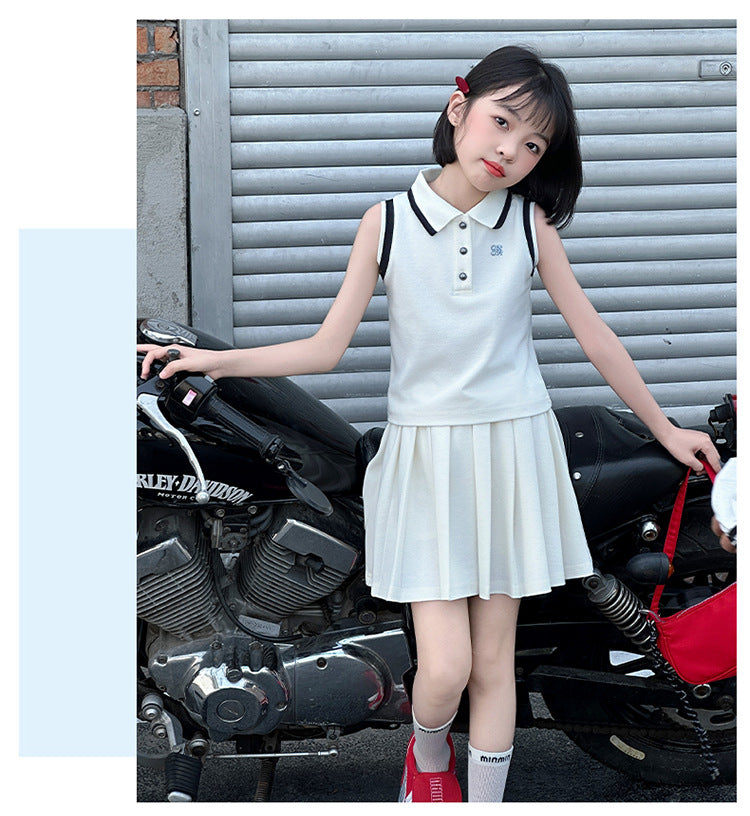 デイリー ポロシャツ+プリーツスカート セットアップ n-156