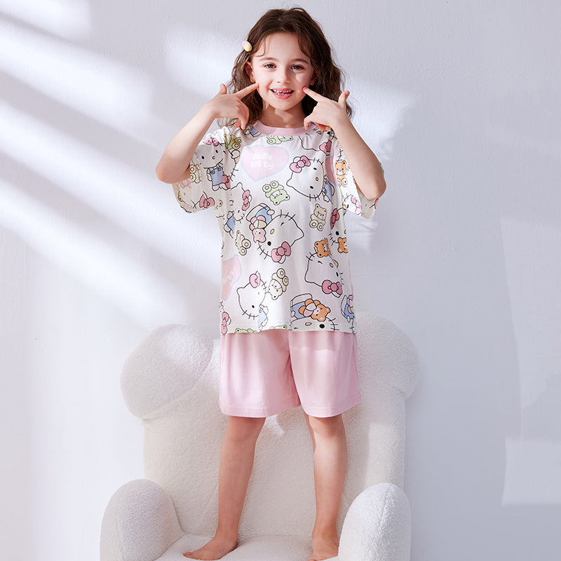 通気 ルームウェア 吸汗速乾 総柄 夏用 Tシャツ+ショーツ セットアップ n-245