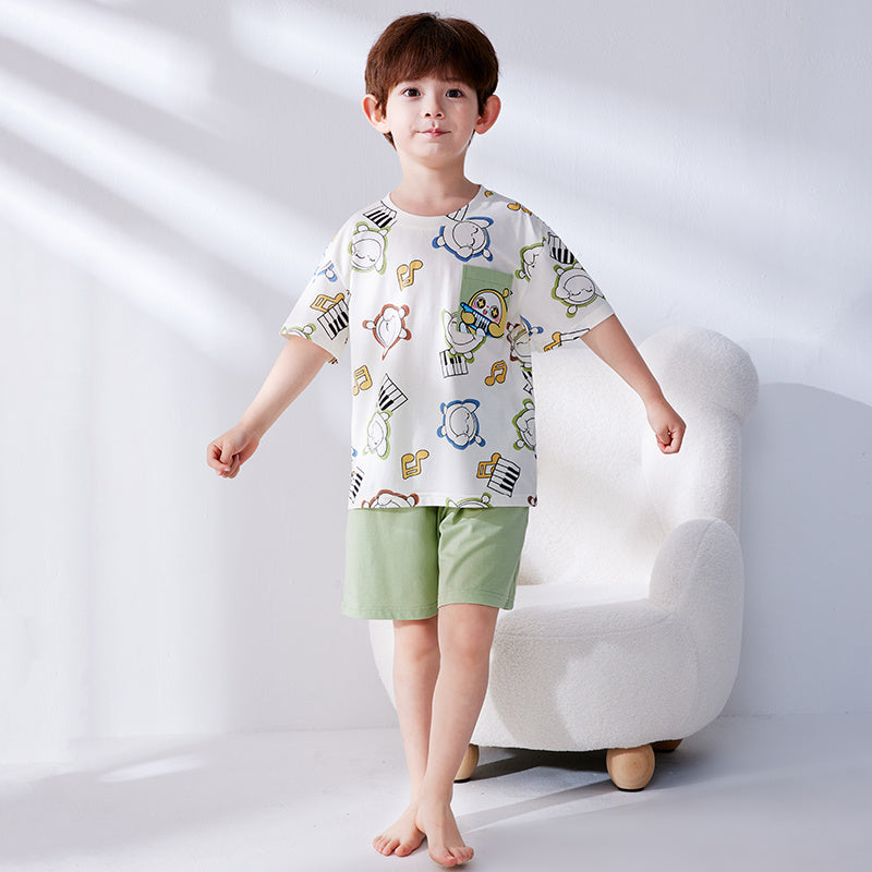 肌に優しい 吸汗速乾 ルームウェア 夏用 Tシャツ+ショーツ セットアップ n-247