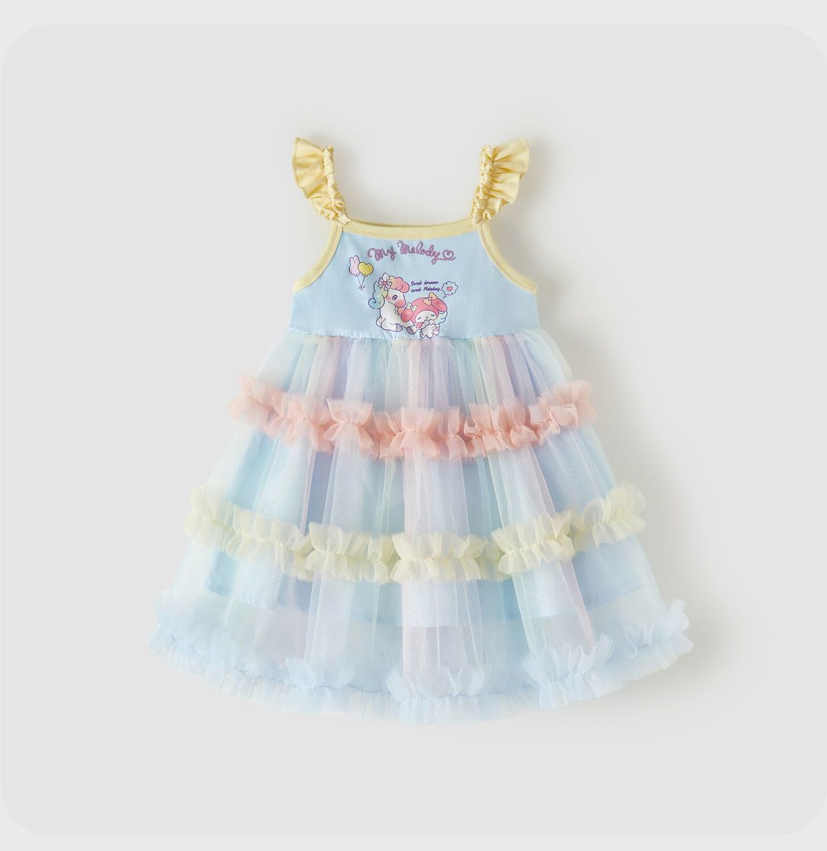 大流行新作 3段カラー メッシュ 子供 夏 ケーキワンピース n-355