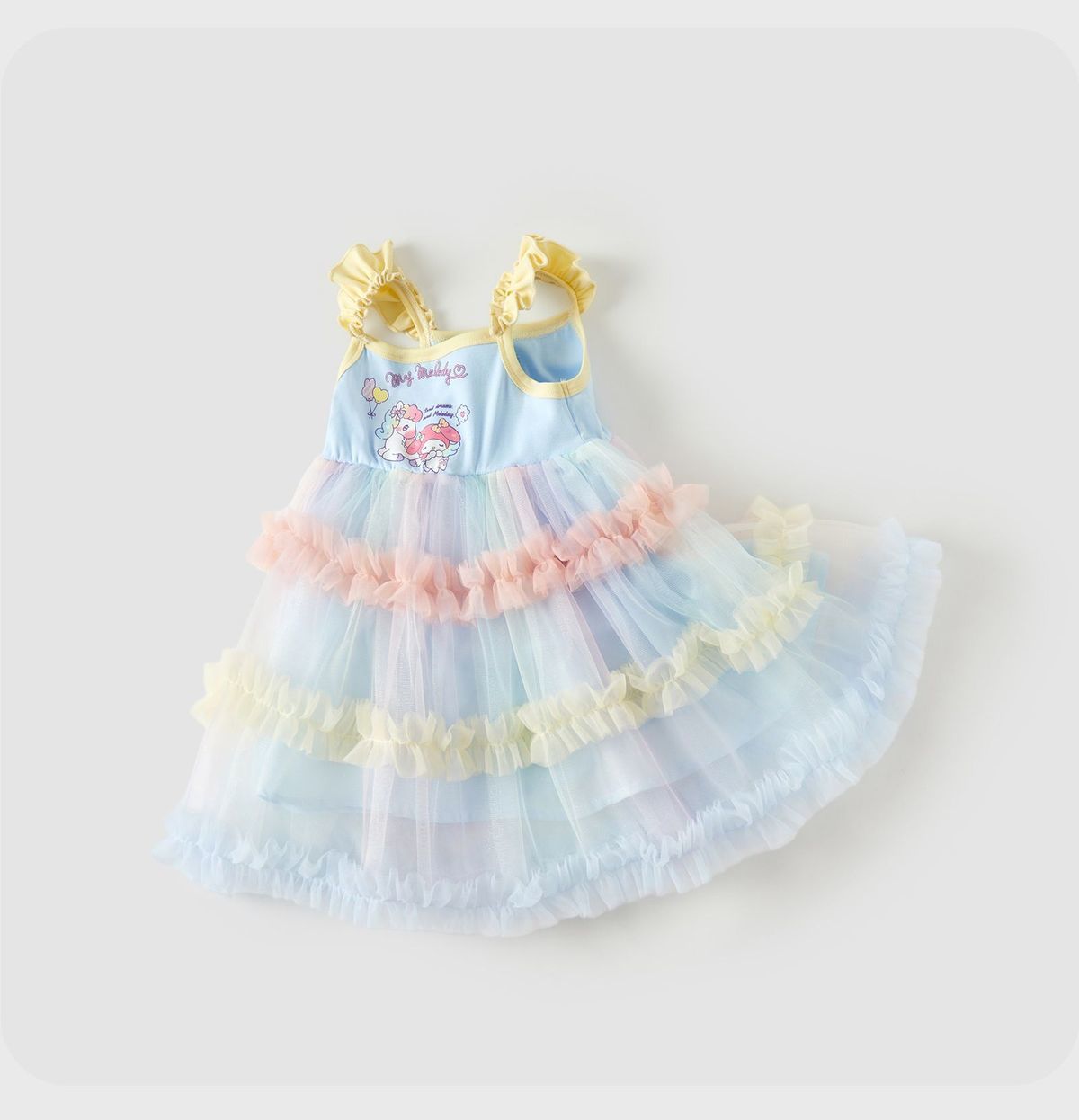 大流行新作 3段カラー メッシュ 子供 夏 ケーキワンピース n-355