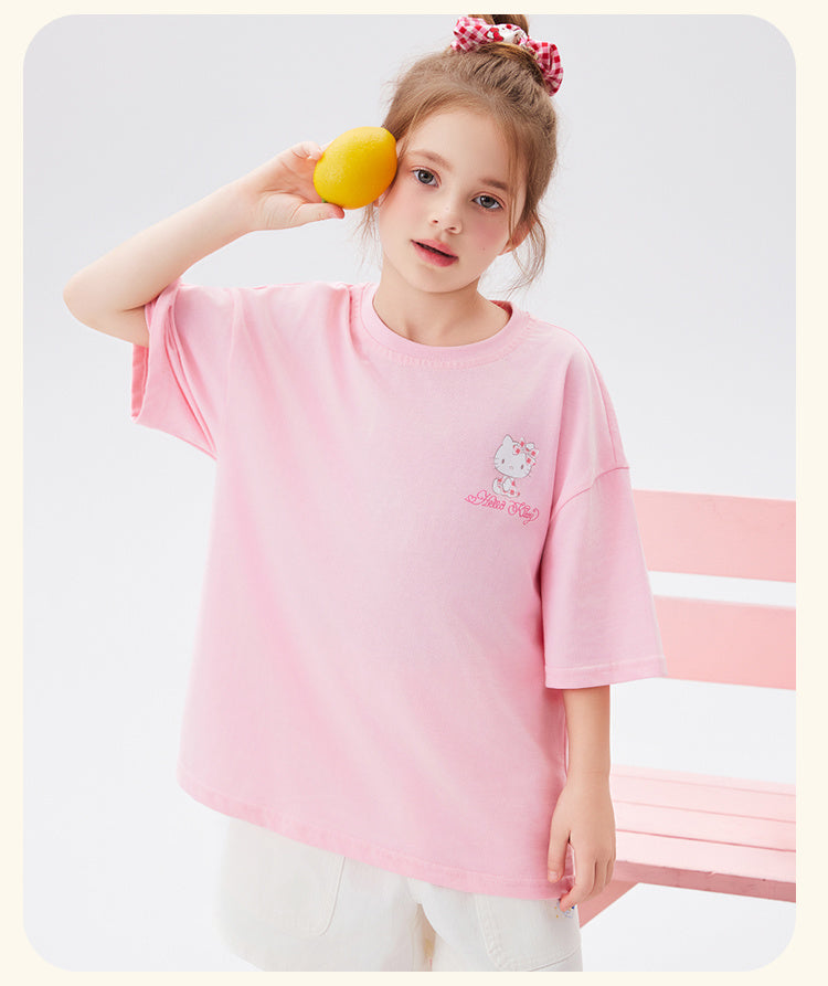 通気性良い 丸首 水染め風 プリント Tシャツ n-113
