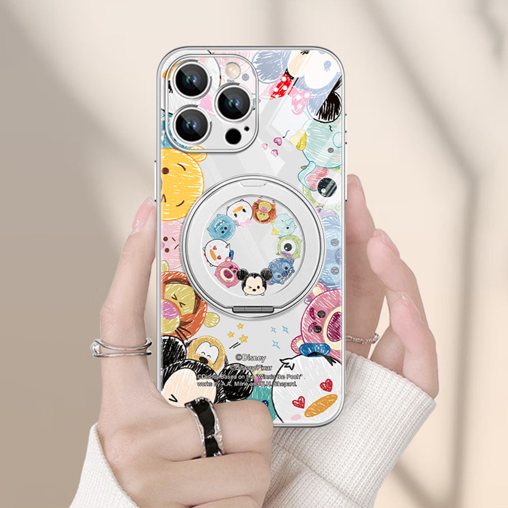 iPhone機種に対応 衝撃吸収 360 度回転スタンド スマホケース C-80132