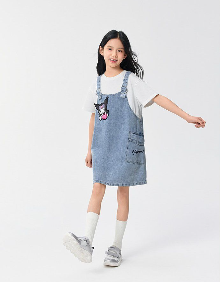 偽二枚 刺繍入り サイドポケット ワンピース n-127