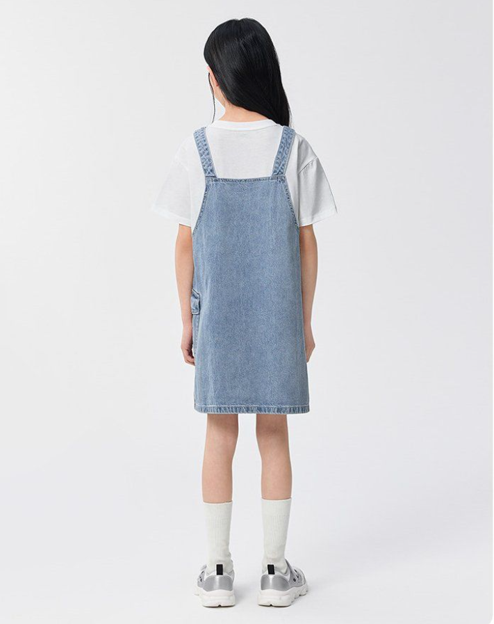 偽二枚 刺繍入り サイドポケット ワンピース n-127