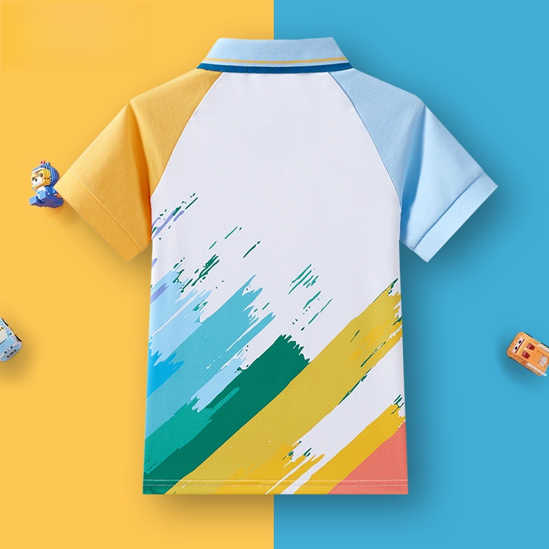 配色 カラフル プリント 通気 Tシャツ n-138