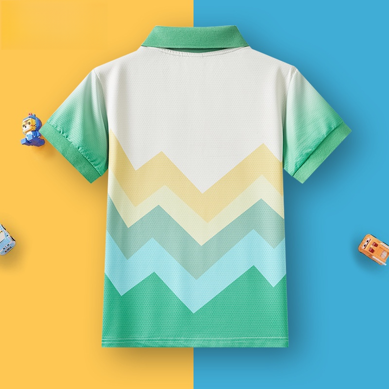 配色 カラフル プリント 通気 Tシャツ n-138