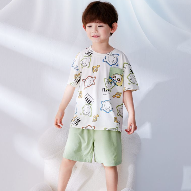 肌に優しい 吸汗速乾 ルームウェア 夏用 Tシャツ+ショーツ セットアップ n-247