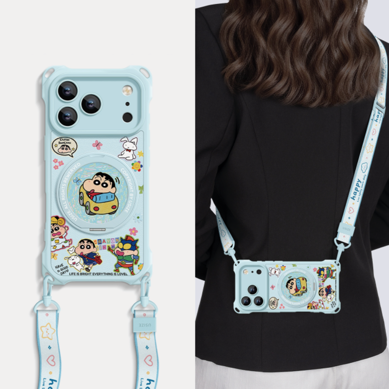 自由に活用可能 斜め掛け / 首掛け / 手首掛け iPhone機種に対応 スマホケース C-80005