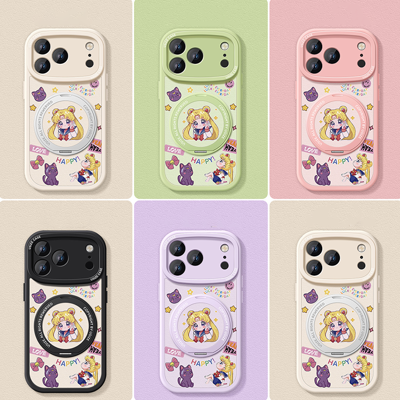iPhone機種に対応 衝撃吸収 360度回転スタンド スマホケース C-80013