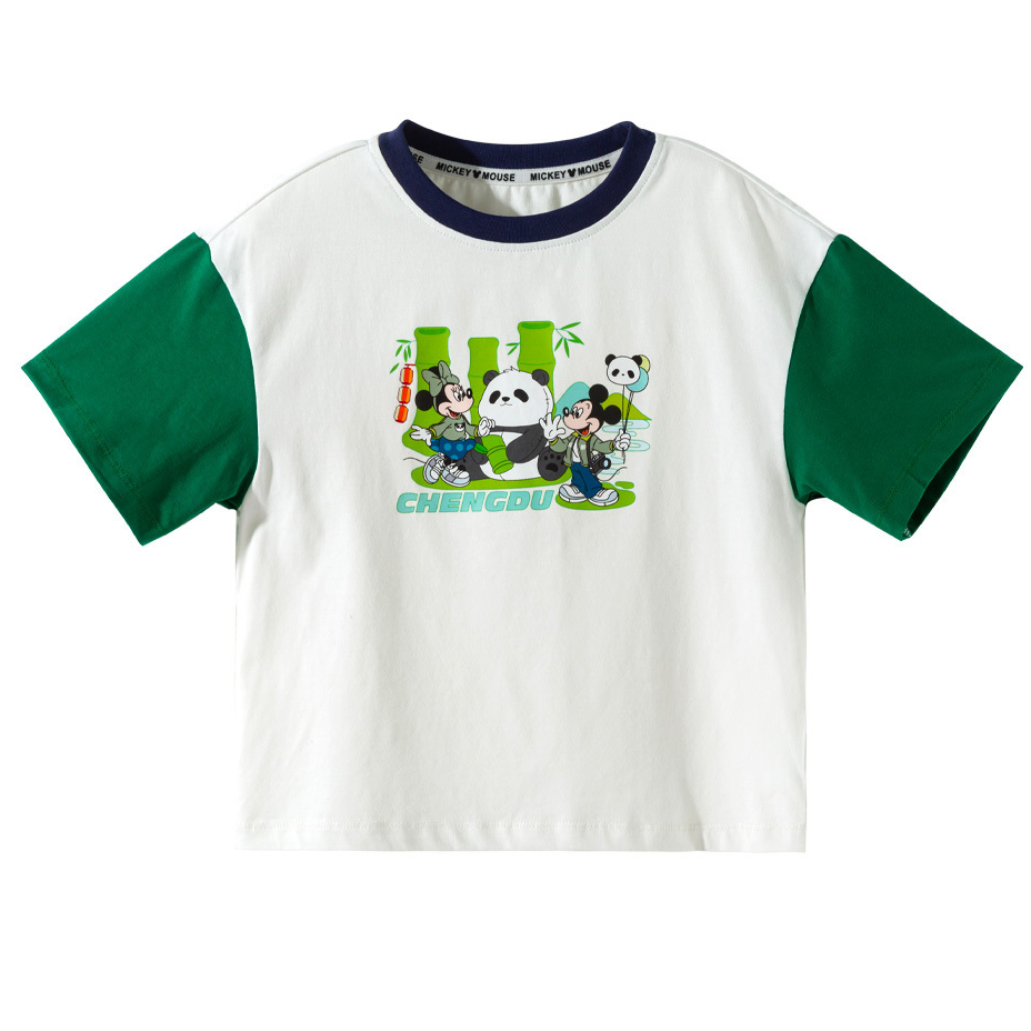 【接触冷感・吸汗通気】冷感アイス綿 切り替え 配色 吸汗通気 Tシャツ n-297