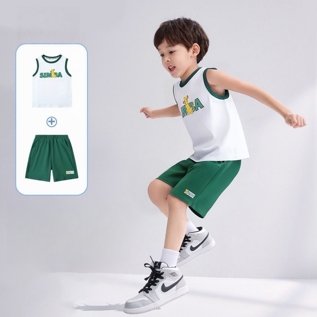 通気柔らか 動きやすい キッズウェア Tシャツ+ショーツ セットアップ n-302