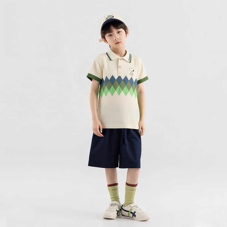 肌に優しい 夏用 上下セット ポロシャツ+ショーツ セットアップ n-318