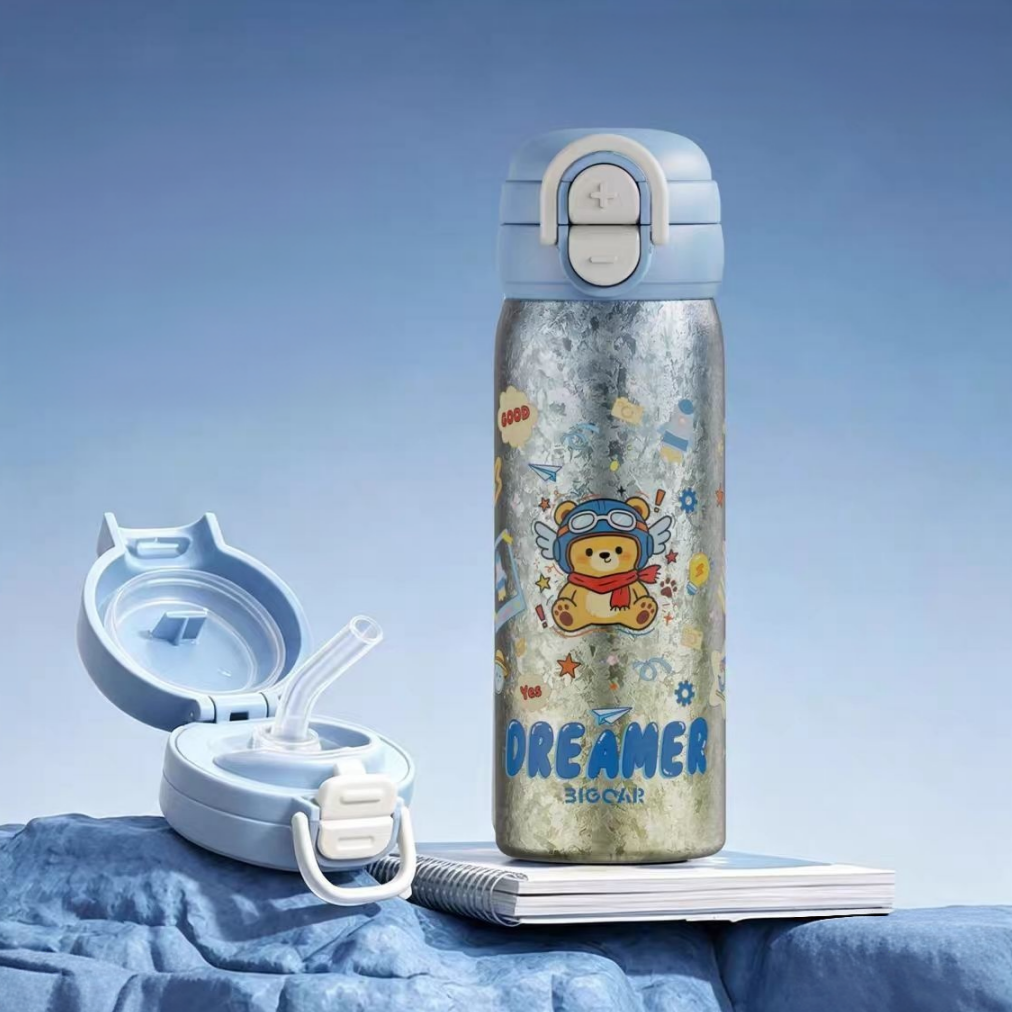 550ml 純チタン 漏れ防止 保温保冷 ボトル 水筒 C-477