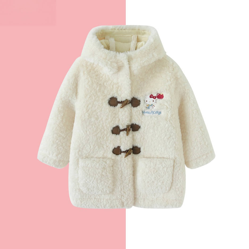 秋冬 フード付き トグルボタン 厚手 もこもこ ボアコート n-475