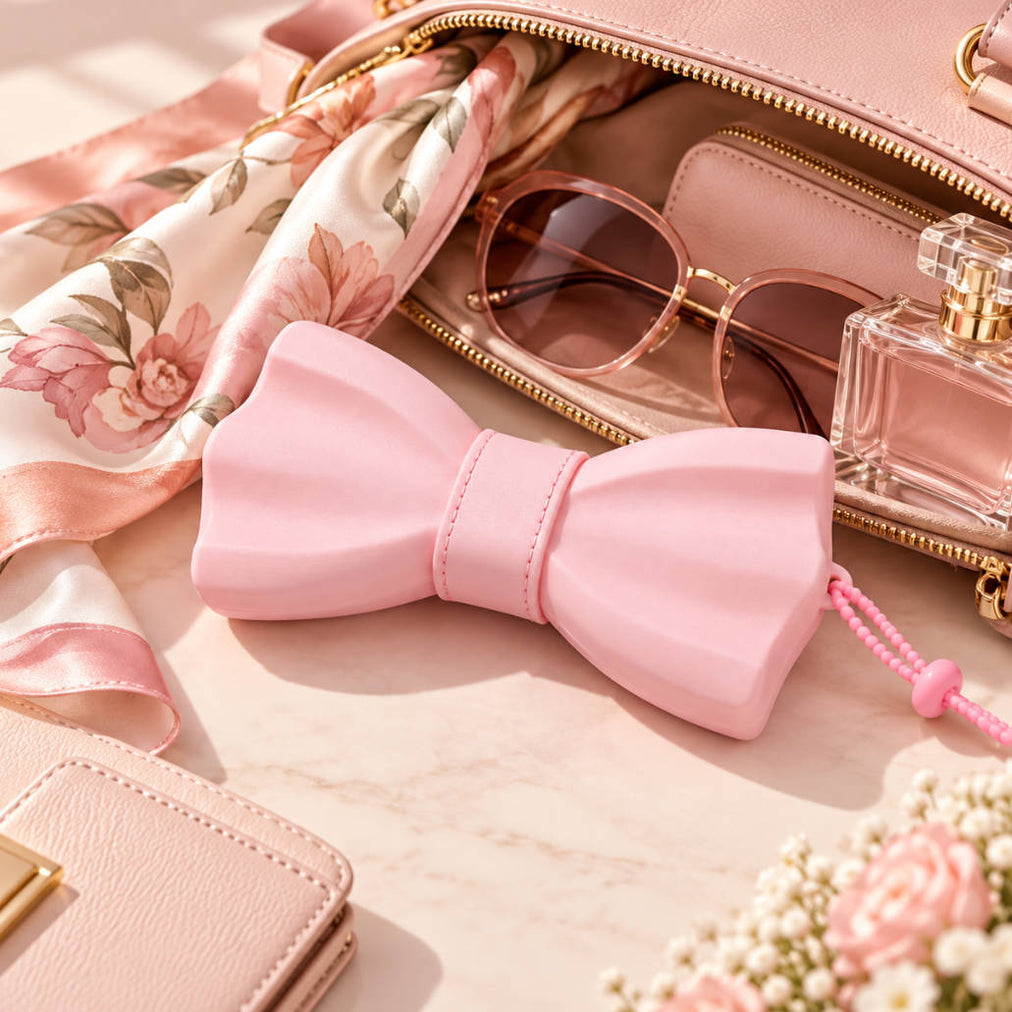 かわいい リボン型 シリコンミニポーチ 小物収納 C-70024