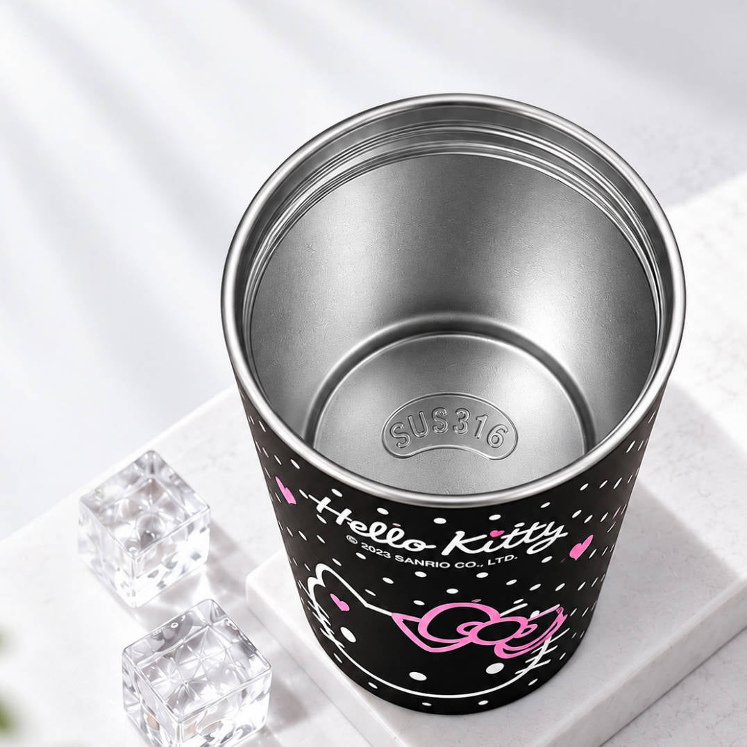560ml ドット柄 2WAY飲み口 ハンドストラップ付き 保温ボトル C-576
