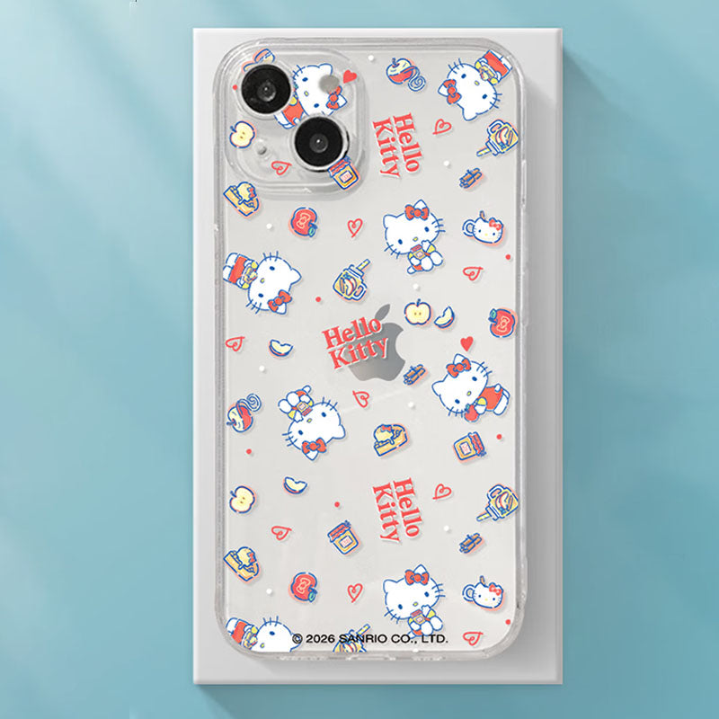iPhone機種に対応 総柄 薄型軽量 透明 スマホケース C-80122