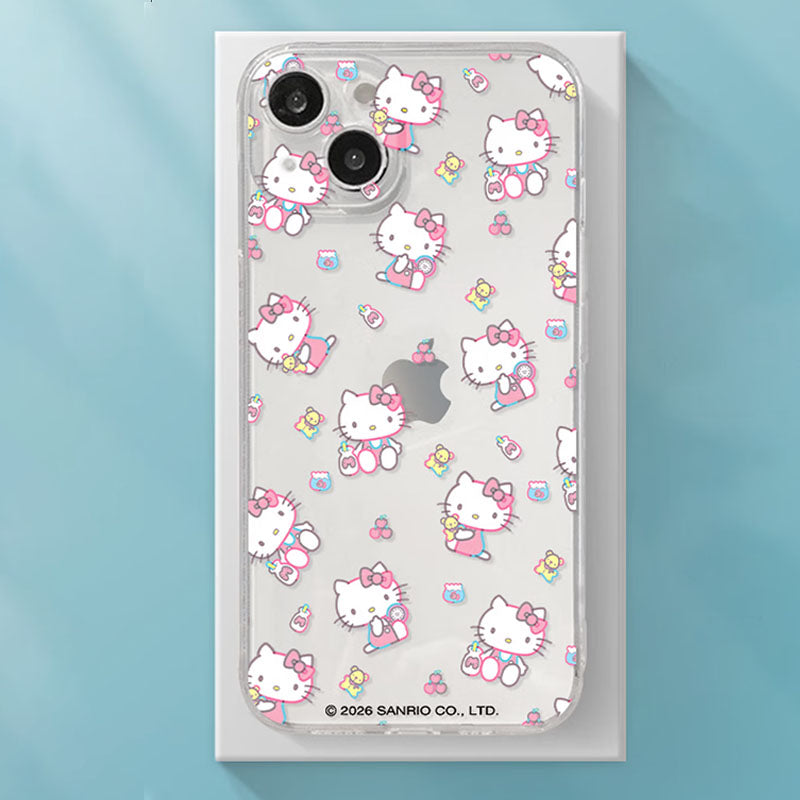 iPhone機種に対応 総柄 薄型軽量 透明 スマホケース C-80122