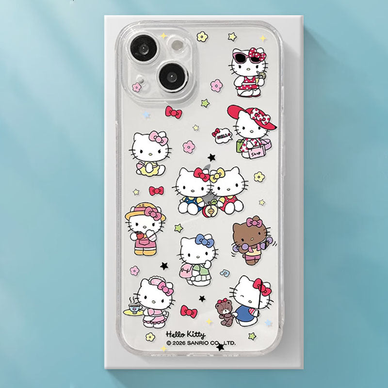 iPhone機種に対応 総柄 薄型軽量 透明 スマホケース C-80122