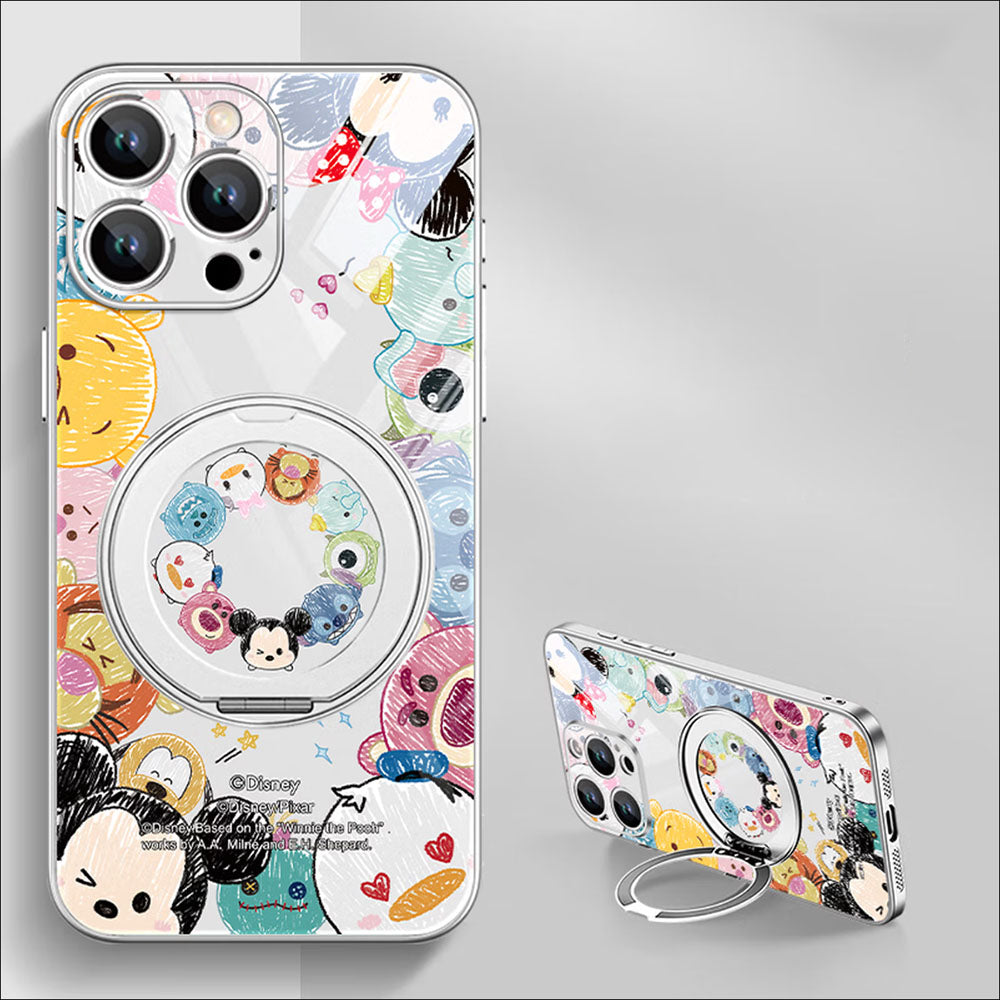 iPhone機種に対応 衝撃吸収 360 度回転スタンド スマホケース C-80132