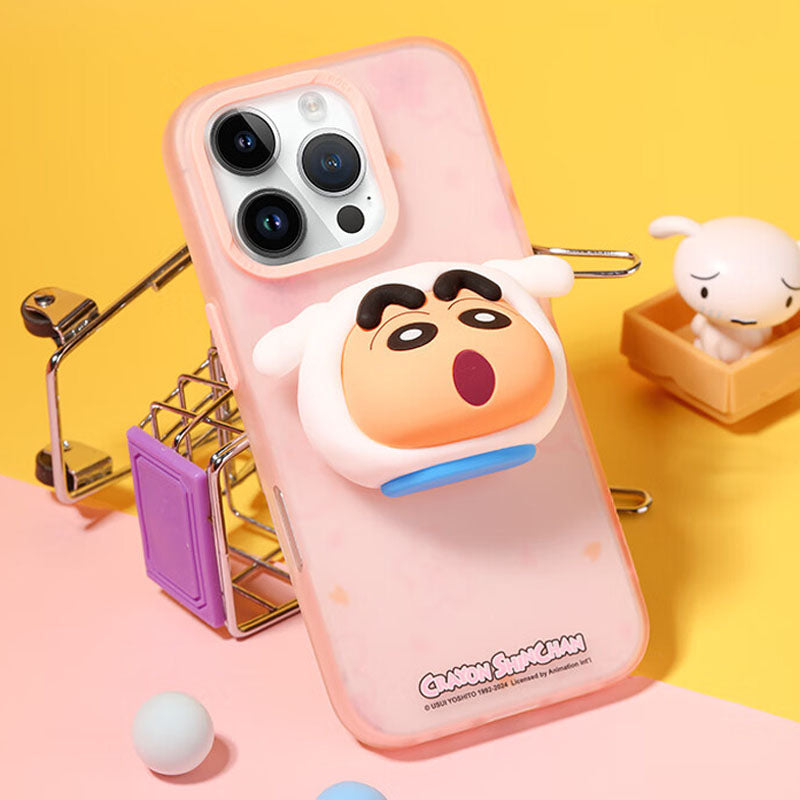 iPhone機種に対応 半透明 エアバッグスタンド スマホケース C-80118