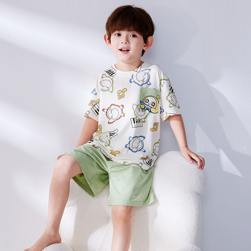 肌に優しい 吸汗速乾 ルームウェア 夏用 Tシャツ+ショーツ セットアップ n-247