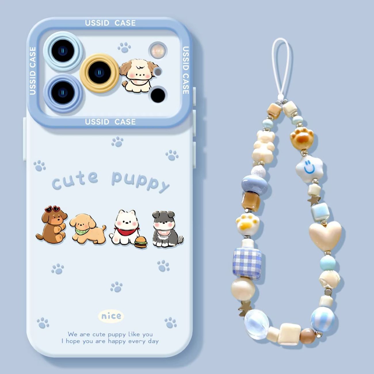 iPhone機種に対応 子犬たち 柔らかシリコン スマホケース C-80067