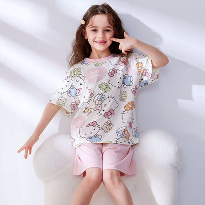 通気 ルームウェア 吸汗速乾 総柄 夏用 Tシャツ+ショーツ セットアップ n-245