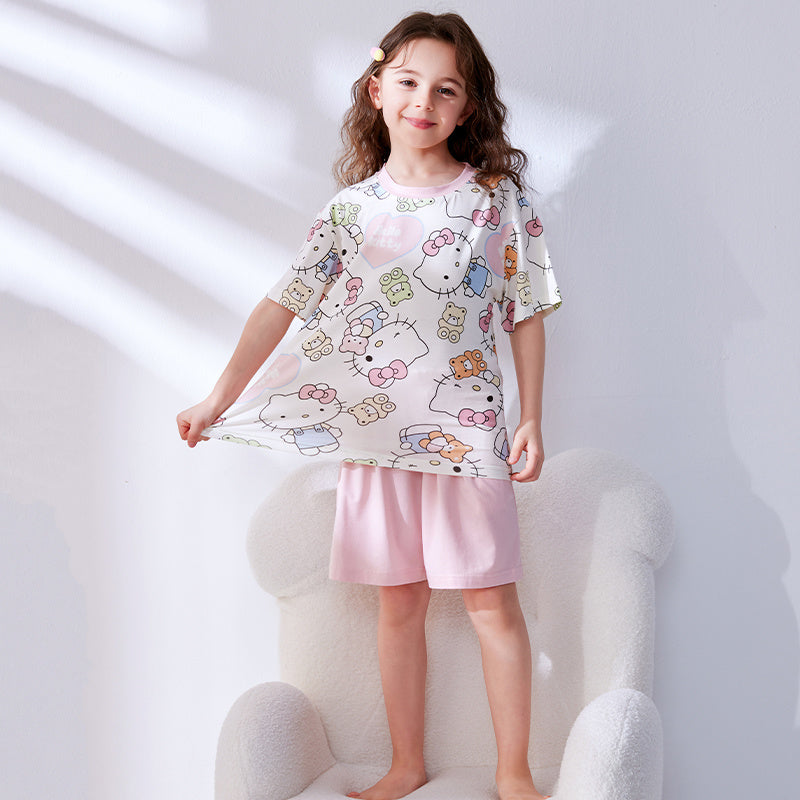 通気 ルームウェア 吸汗速乾 総柄 夏用 Tシャツ+ショーツ セットアップ n-245