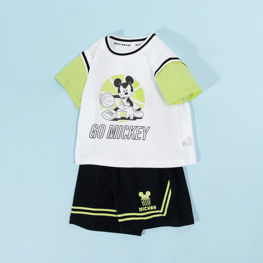 上質綿素材 夏冷感通気  Tシャツ+ショーツ セットアップ n-295