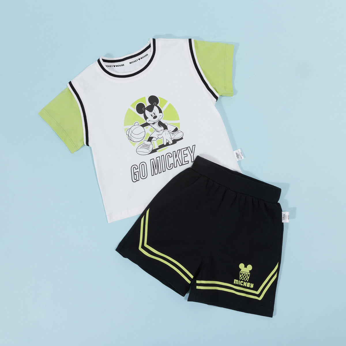 上質綿素材 夏冷感通気  Tシャツ+ショーツ セットアップ n-295