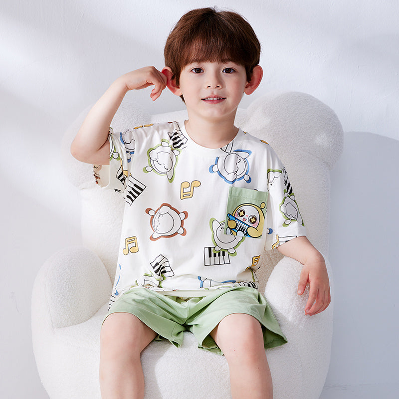 肌に優しい 吸汗速乾 ルームウェア 夏用 Tシャツ+ショーツ セットアップ n-247