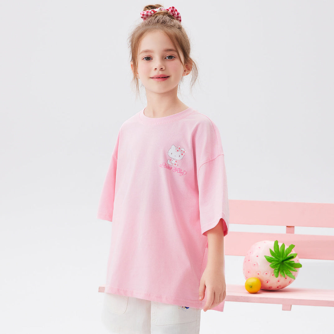 通気性良い 丸首 水染め風 プリント Tシャツ n-113