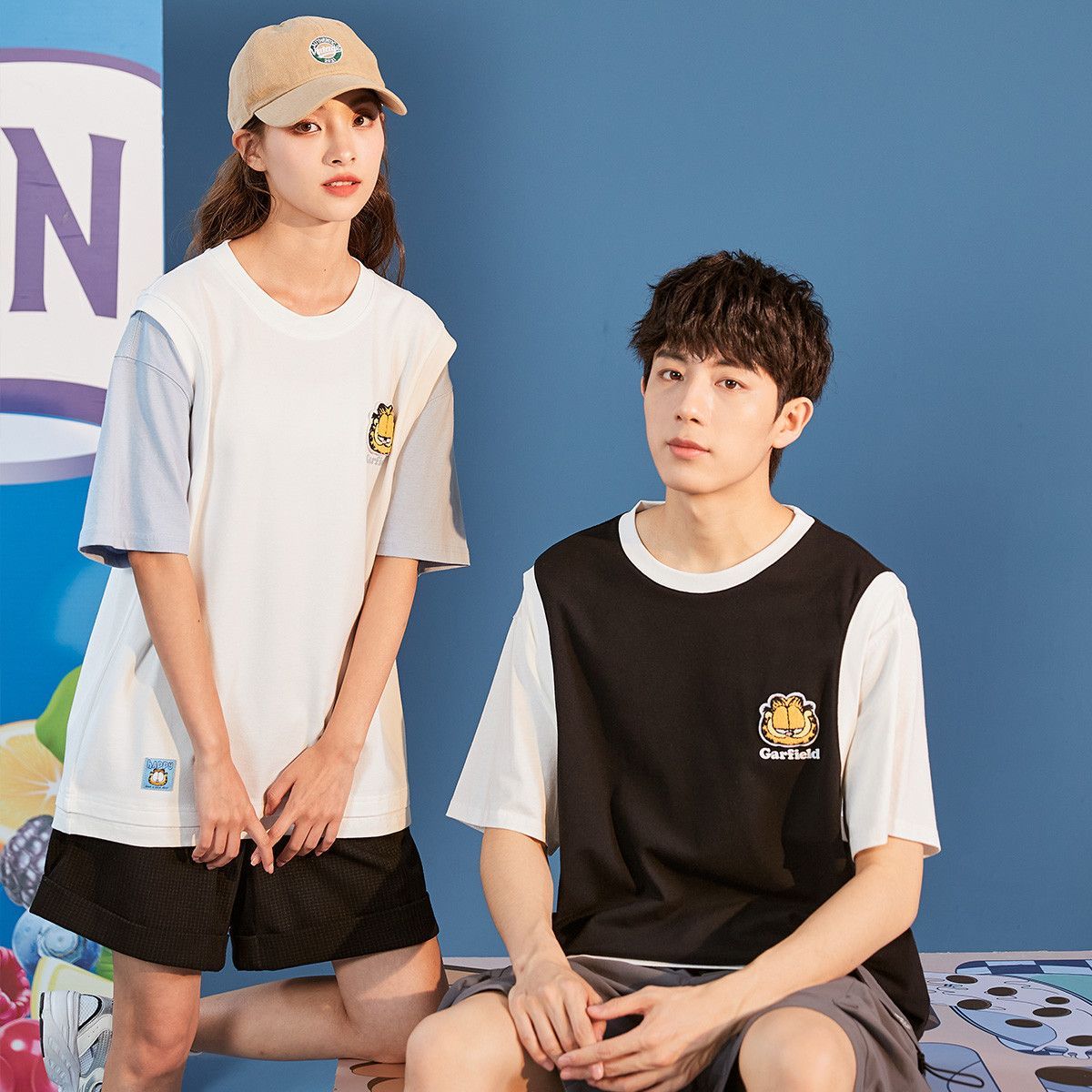 男女兼用 配色 半袖 Tシャツ C-50058