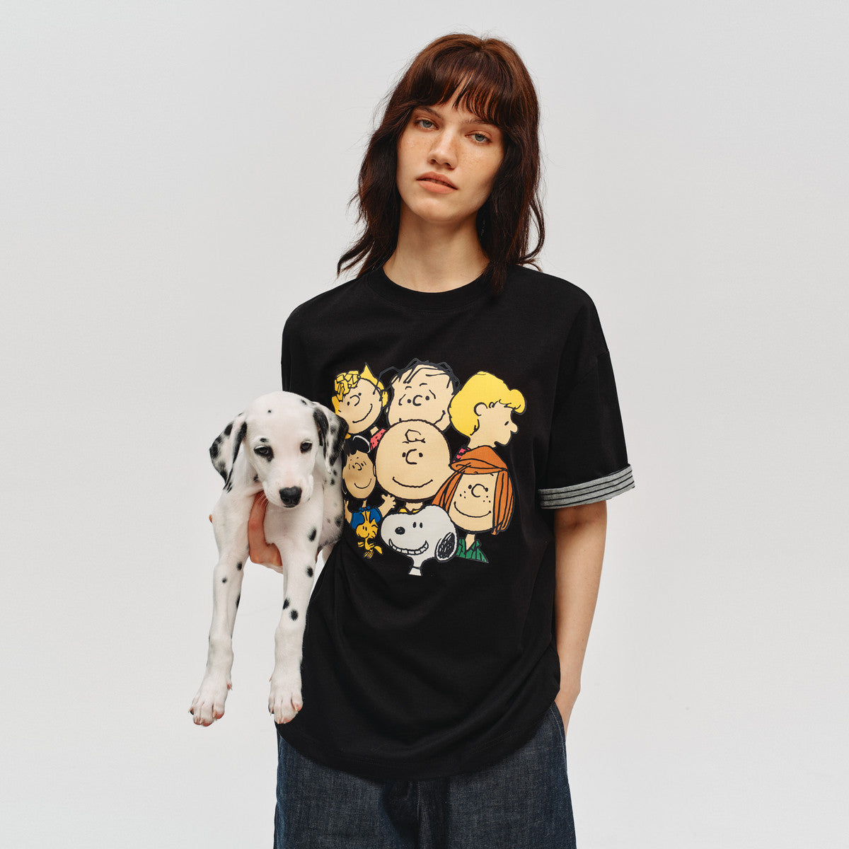 2色展開 男女兼用 折り返し 半袖 Tシャツ C-50047