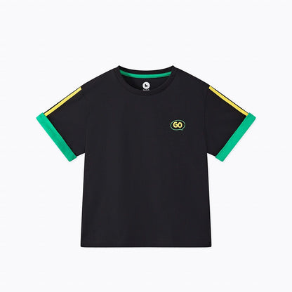 柔らか肌触り カジュアル キッズ 配色 Tシャツ n-234